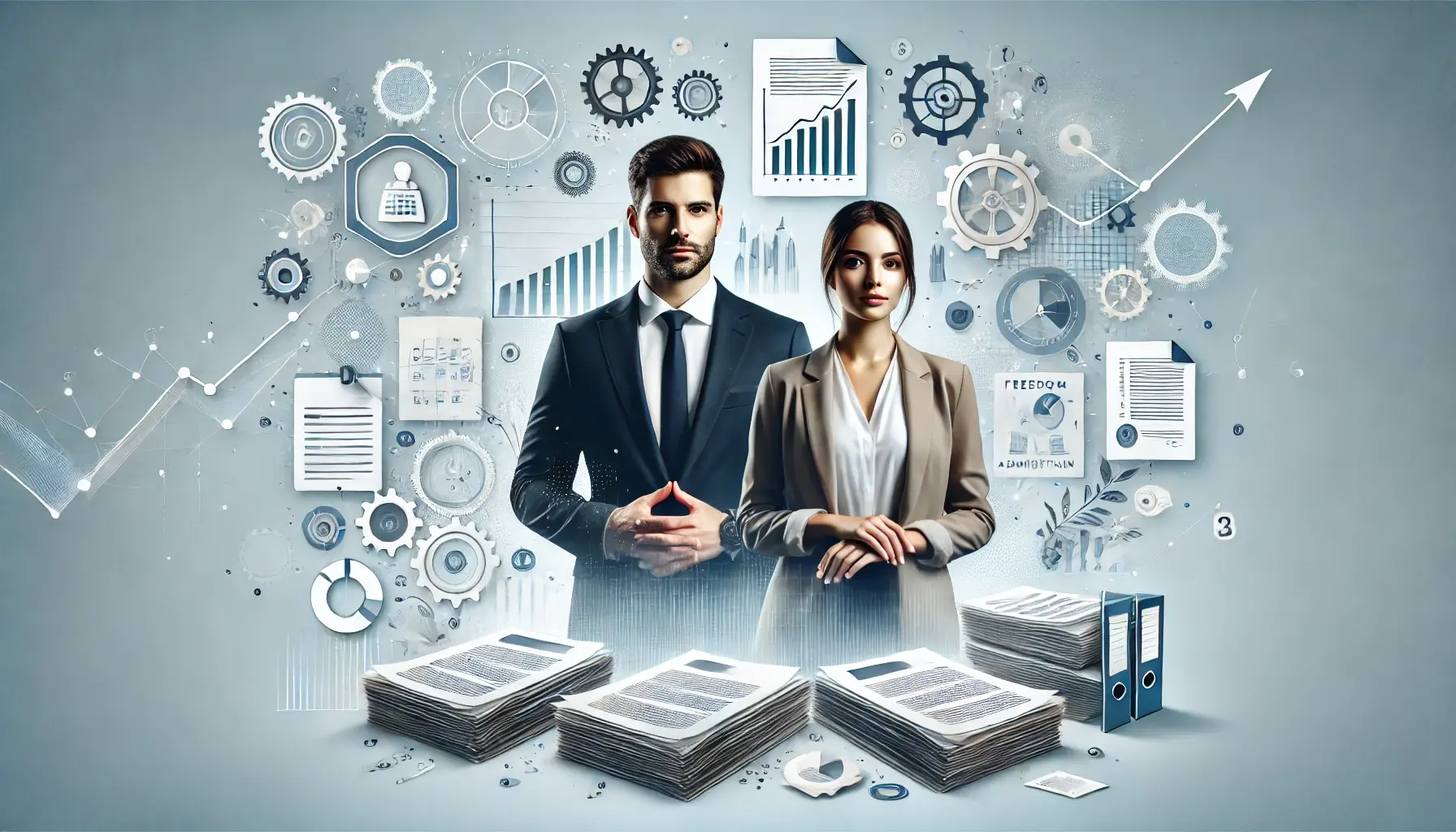 DALL·E 2024-10-28 21.06.08 - A professional and modern image for a business consultancy and administration service. Show a calm and confident team with a man and a woman business